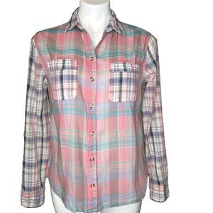 BDG Urban Outfitters Lightweight Plaid Women's Button Down S  Boho Soft Grunge